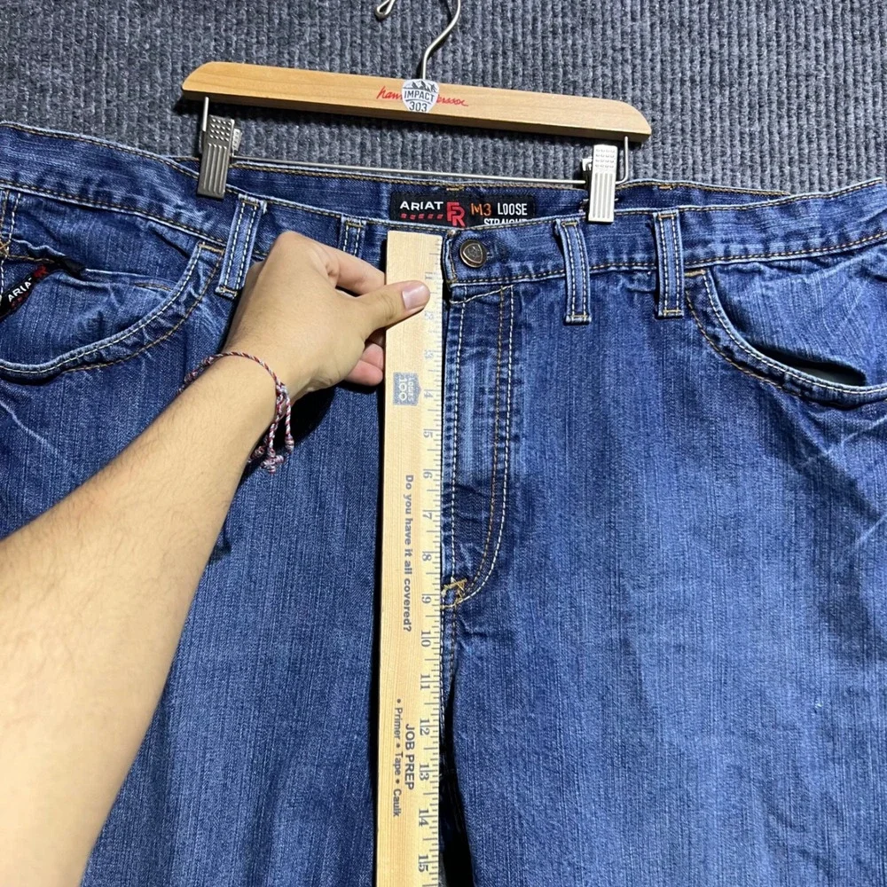 Ariat FR M3 Loose Straight Jeans Mens 46x34 Blue Flame Resistant Denim Workwear